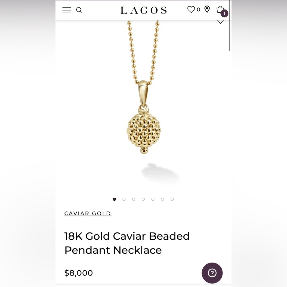 LAGOS 18k Gold Caviar Beaded Pendant Necklace